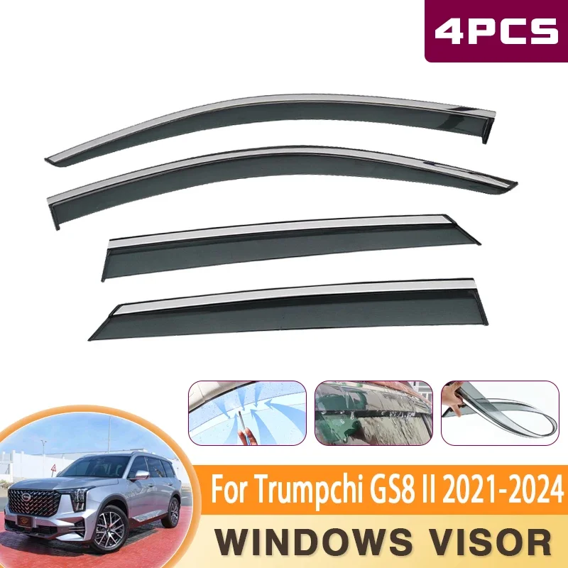 

Deflectors For GAC GS8 2023 Accessories Trumpchi GS8 2022 2021 2024 Car Side Window Visor Rain Smoke Sun Windshield Guard Cover