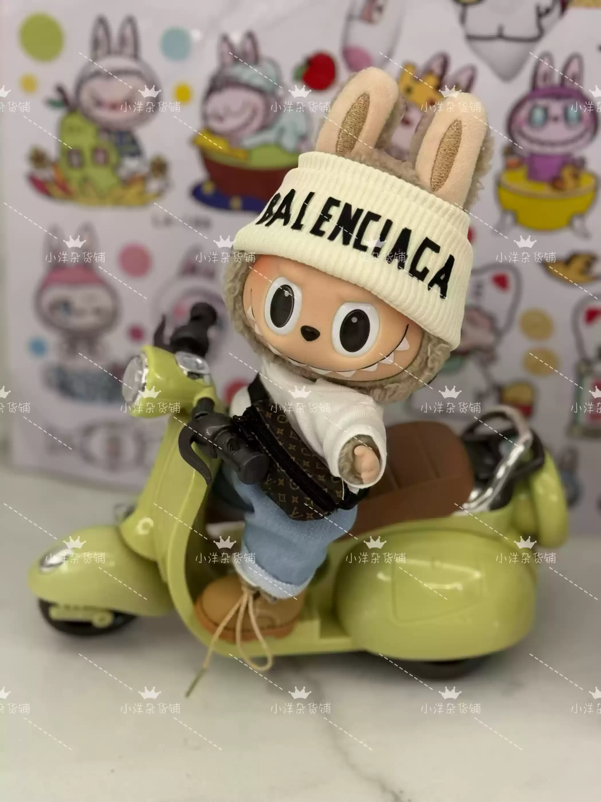 Labubu V1/V2 Mini Electric Bike Doll Motorcycle Rotatable