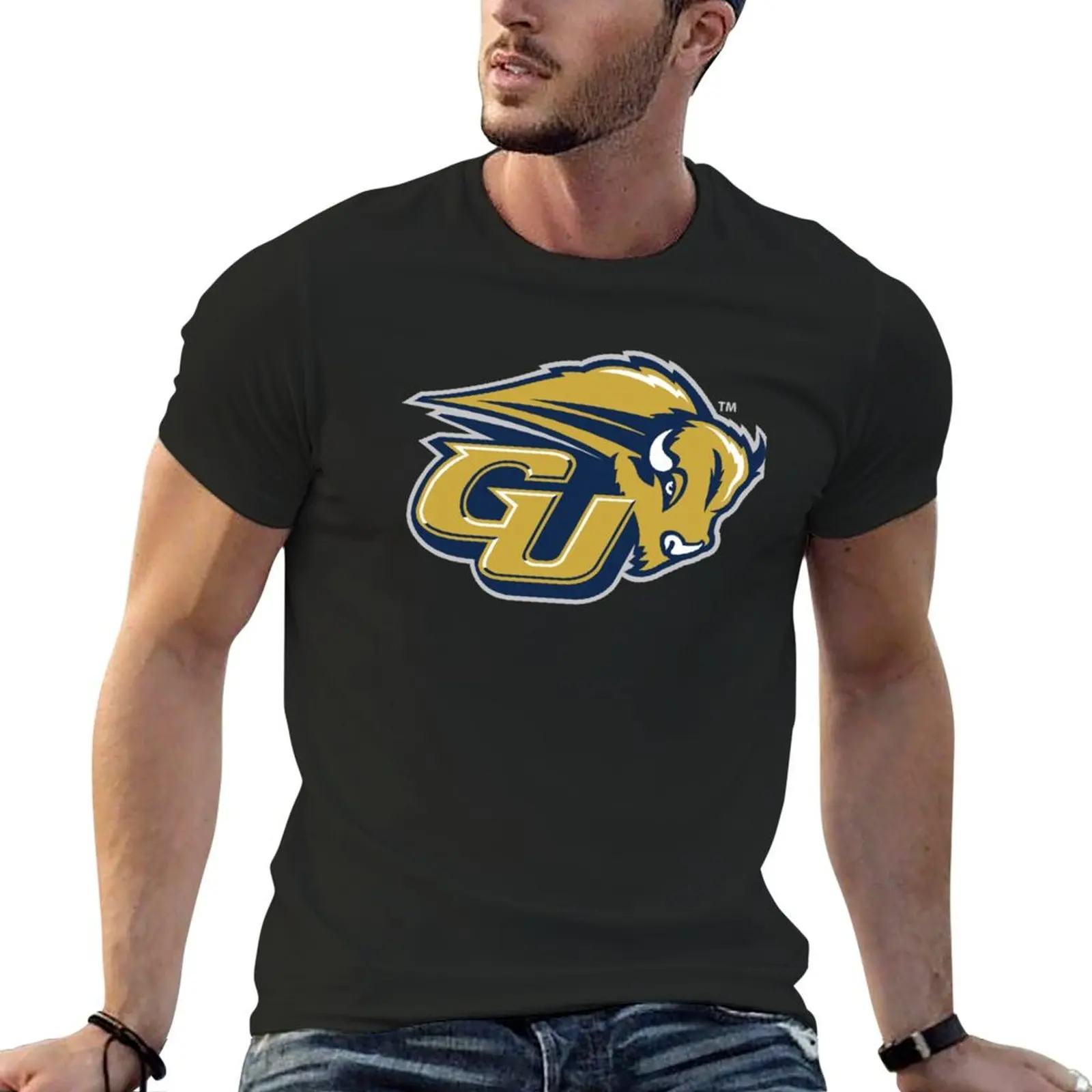 

Gallaudet University bison T-shirt quick drying oversizeds graphics black t shirts for men