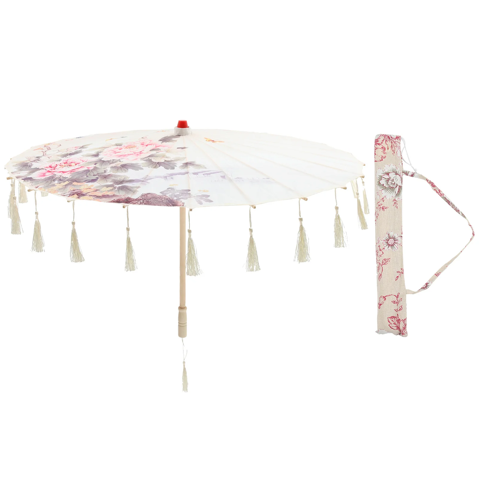 

Oil Paper Umbrella Unique Chinese Tassel Stage Performance Wooden Classical Japanese-style