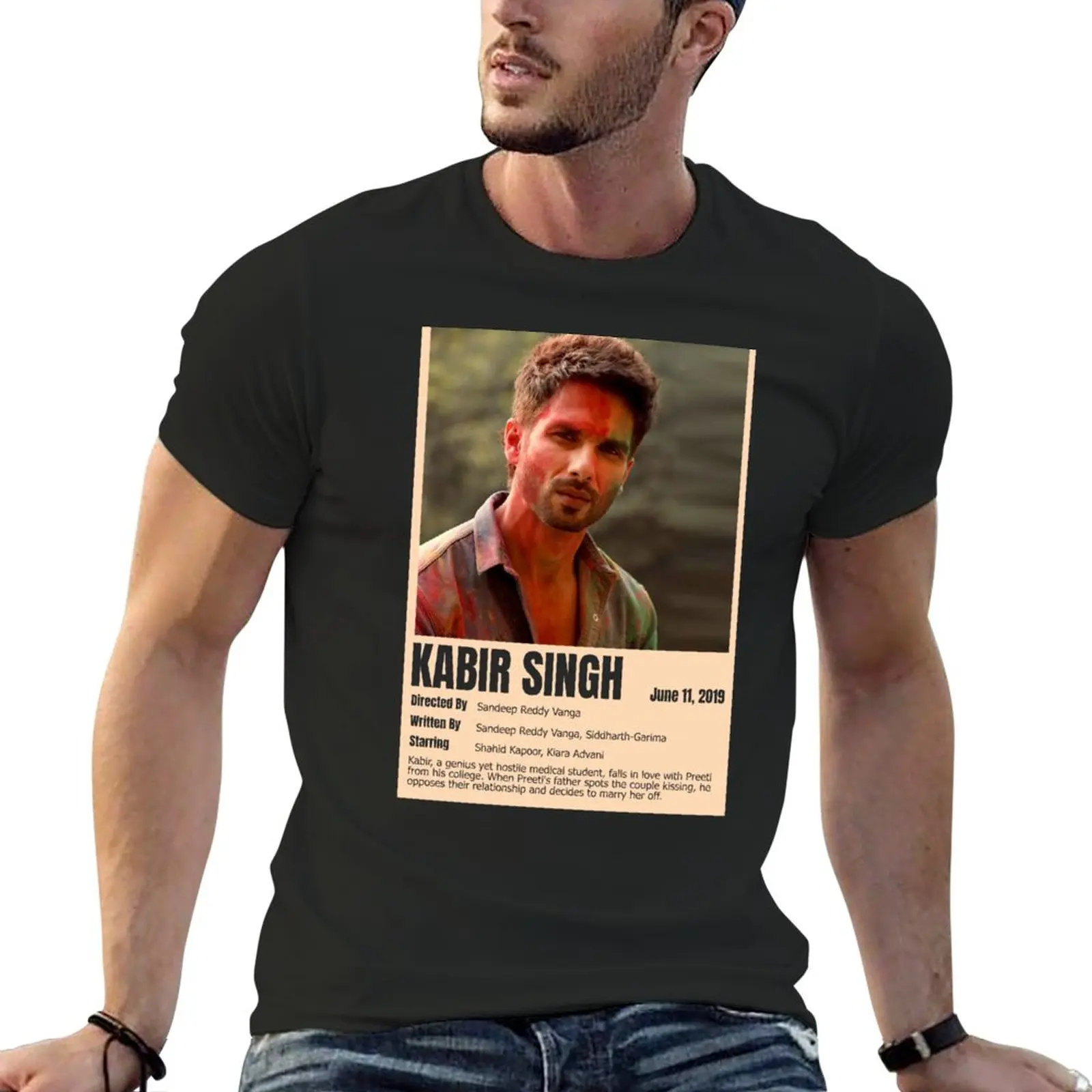 Bollywood Movie Kbir Singh, Kiara Advani,Shahid Kapoor T-Shirt Plain Anime Clothes Mens Graphic T-Shirt Anime
