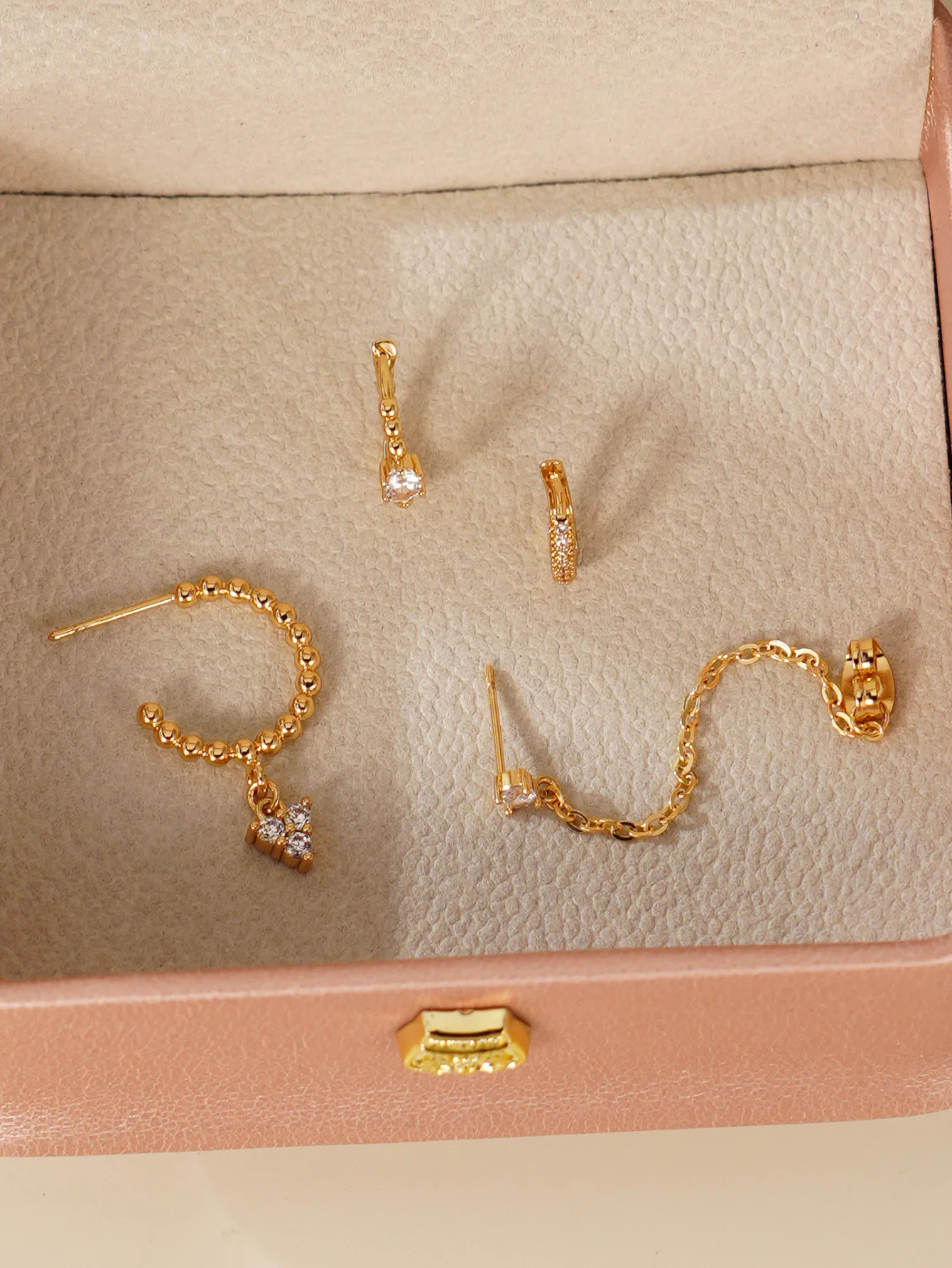 4pcs Bead Splicing Earrings Womens Party Vacation Jewelry