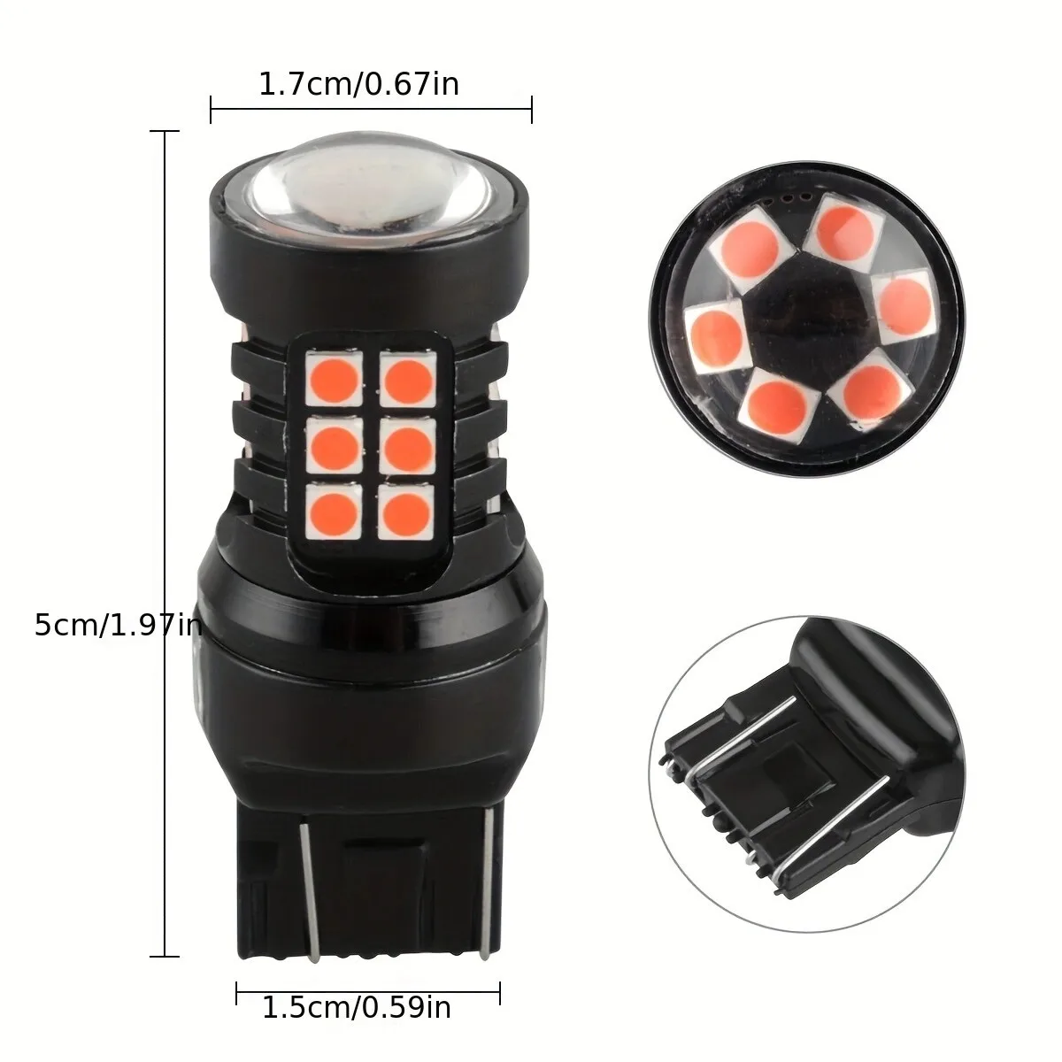 Red Strobe Flashing LED Brake Light Bulbs 7443 - 5 Flash Then Solid, Fits Honda Civic Accord, Super Bright 4 thumbnail image