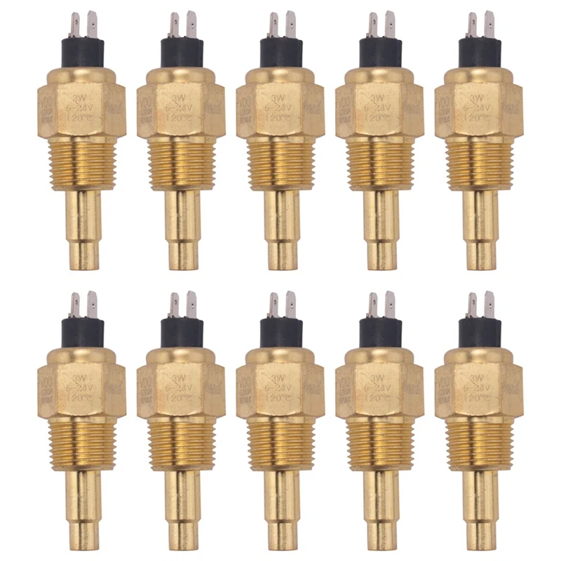 

10X Vdo 1/2 Npt 21Mm Thread Engine Oil Temperature Sensor Water Temperature Sensor For Generator Set