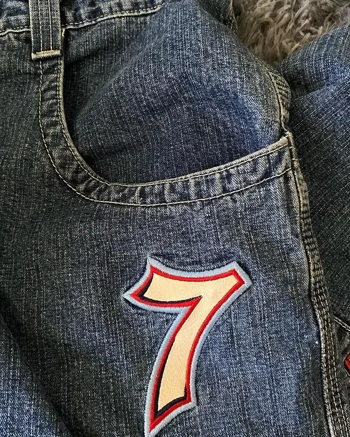 JNCO 헐렁한 청바지, 힙합 록 자수, 레트로 하라주쿠, 하이 웨이스트, 와이드 레그 패턴, 남성 여성 스트리트웨어, 2024 신상 패션