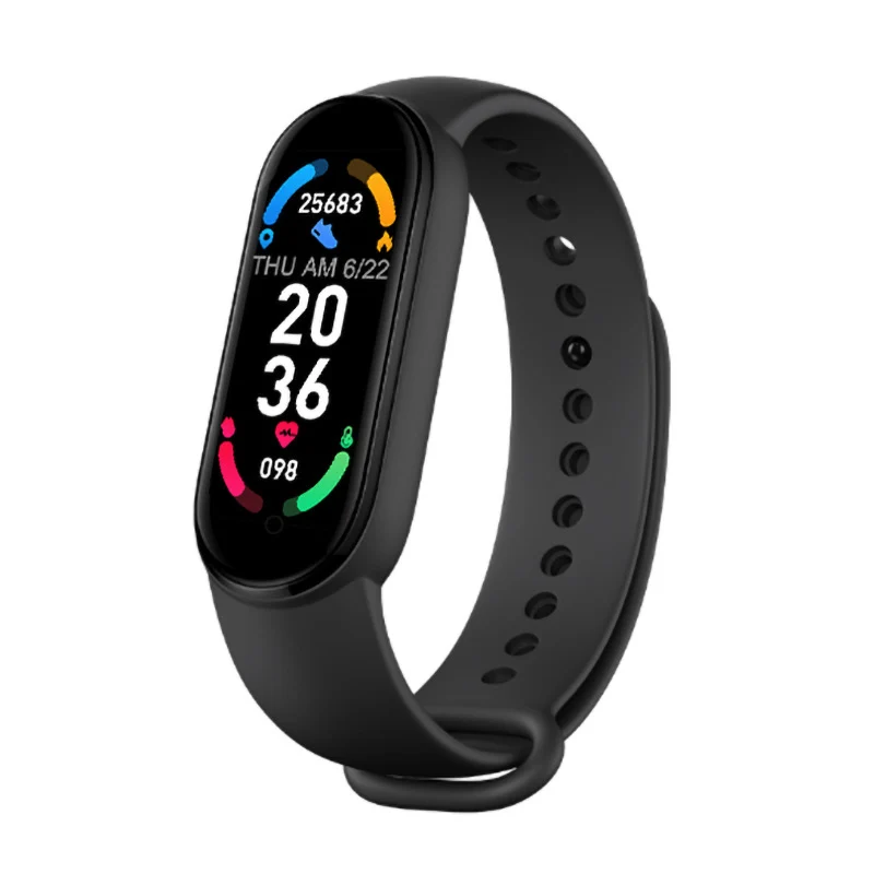 M6 Smart Bracelet Color Screen Sport Bracelet Pedometer Bluetooth Reminder and Heart Rate Blood Pressure Smart Watch for Fitness 