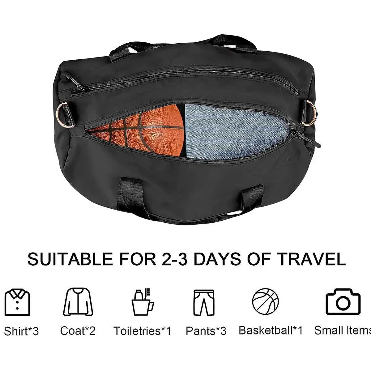 Sports Gym Bag Large Travel Duffel Bag Waterproof Weekender Overnight Tote Carry On Bag with Wet Pocket & Shoes Compartment