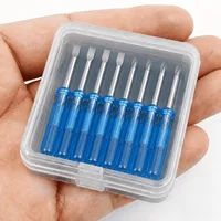 Ensemble de mini-tournevis 9 en 1 avec étui en plastique, 4 tournevis plats, 4 tournevis cruciformes, tournevis micro 2 mm pour la réparation de jouets, les loisirs créatifs et les projets de bricolage, sans électricité. 1