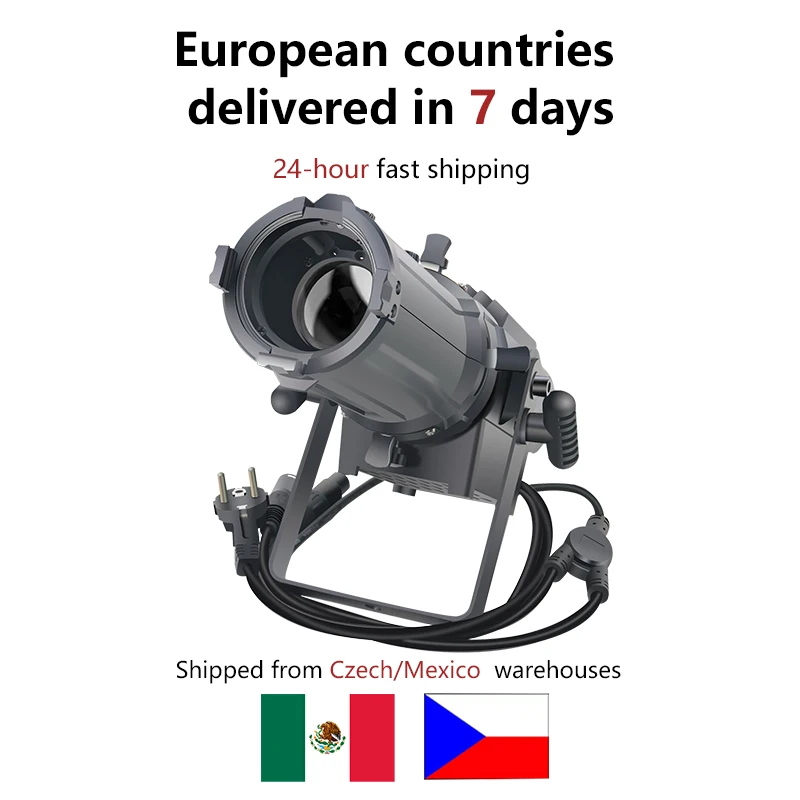 DMX Mini 100W perfil de Zoom Variable superficie elípsoidal estudio Gobo proyector DMX LED Leko para exposición de teatro