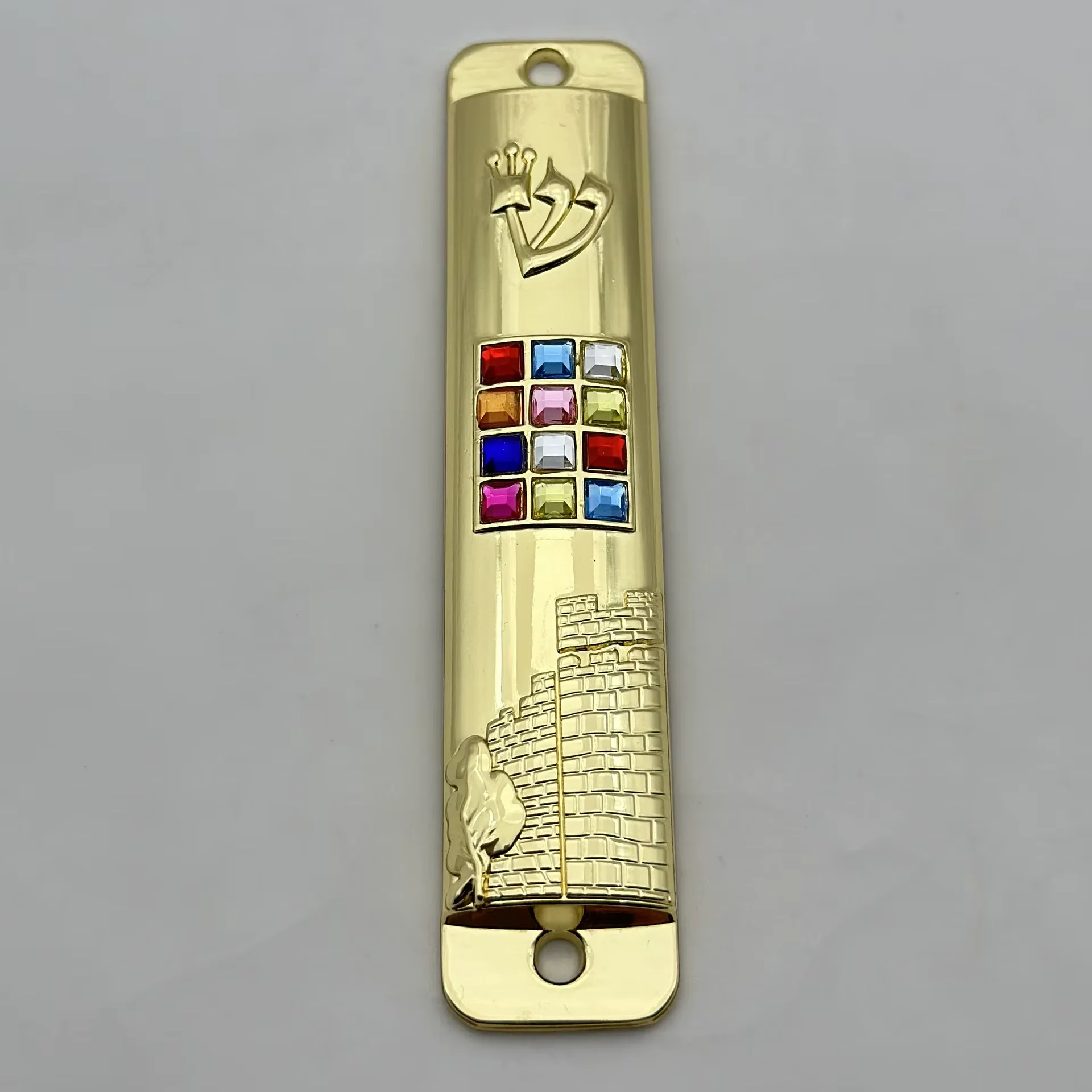 Puerta Mezuzah, decoración judía para el hogar, decoración de Hanukkah, estuche religioso de Jerusalén Mezuza