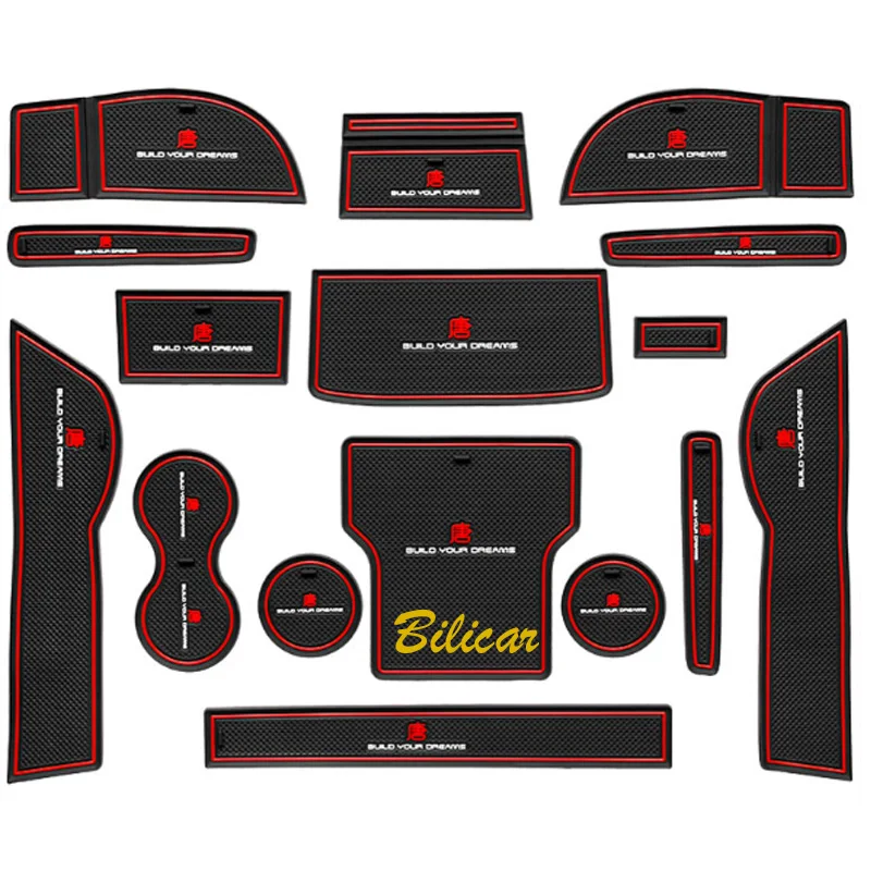 

for BYD TANG EV DMI 2023 2022 Accessories Car Interior Protective Sticker Anti-Slip Cup Mat Gate Slot Pad Decoration Rubber Pads