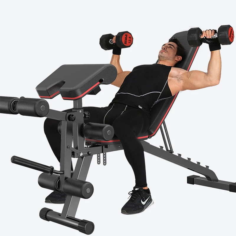 V518 Household Sit-Ups Fitness Equipment Multifunctional Fitness Chair Leg Trainer Bird Bench Dumbbell Bench