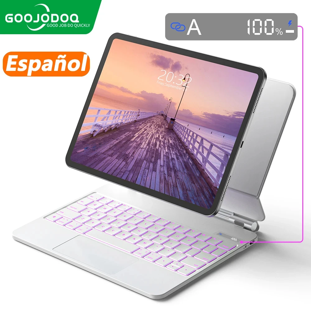 GOOJODOQ Magic Keyboard for iPad Pro 11 iPad Pro 13 2024 Air 6 Air