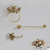 Luxury All-Copper Bathroom Accessories Retro Brass Bird Towel Ring Clear Texture Punch-Free Towel Holder Antique Bathroom Ac 1