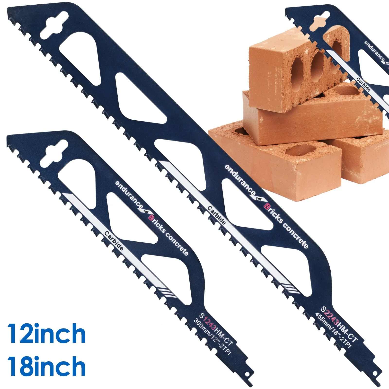 Reciprocating Saw Blades reciprocating saw blades 12/18in Universal Cutting Recip Sabre Saw Blade Alloy Steel Brick Concrete Stone Demolition Cutting Tool