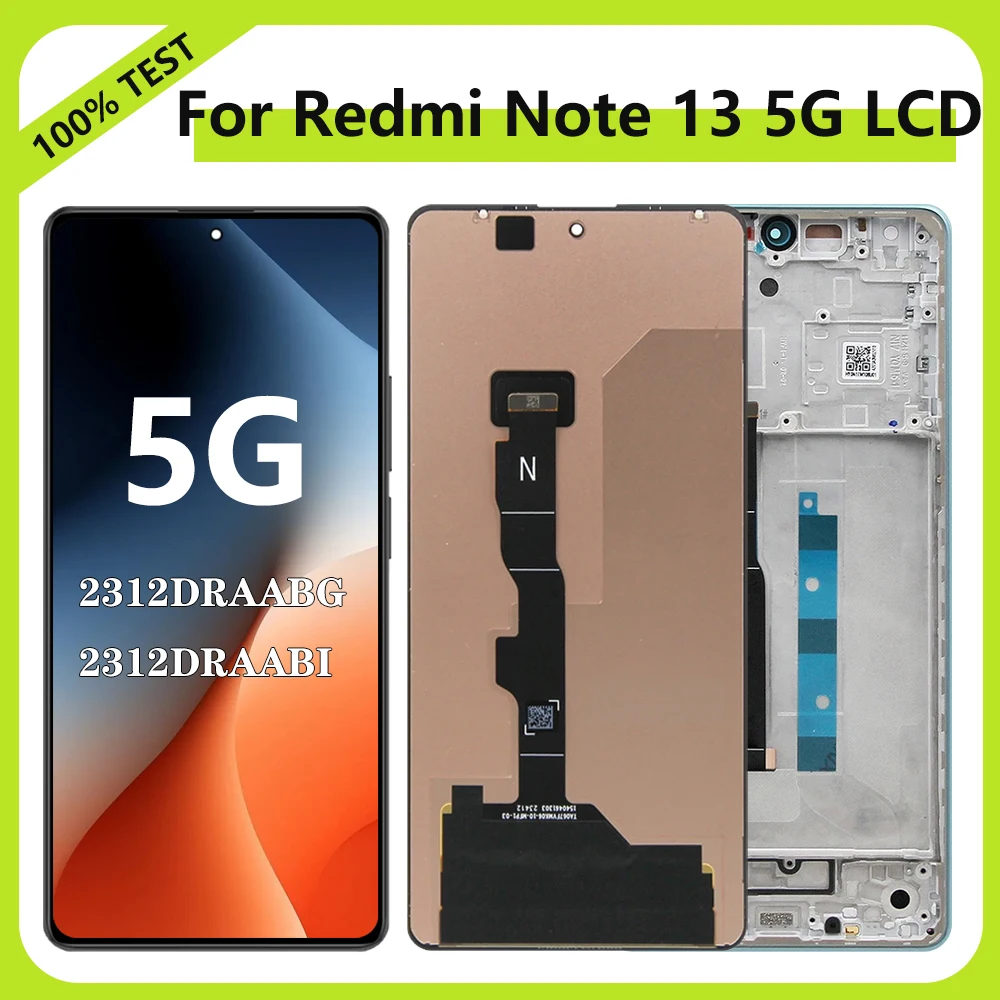Super AMOLED Note 13 5G 2312DRAABG 2312DRAABI LCD Display Screen For Xiaomi Redmi Note13 LCD Display Touch Screen Digitizer