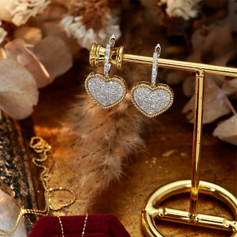 S8def5ef442ac4dddbbf67593c1f3146aX Aazuo High Jewelry Set 18K Gold Real Diamonds Luxulylife Heart Shape Necklace Earring Gift For Women Engagement Wedding Party