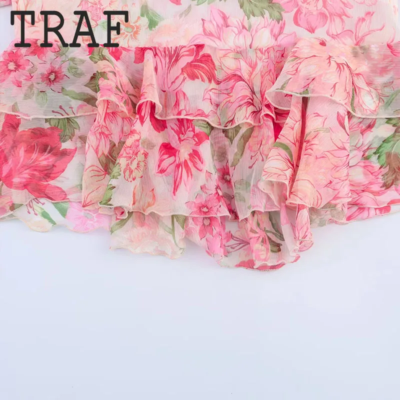TRAF Tierred  콺  ž v   Ҹ 콺 м    2025 New Print Shirts Tops