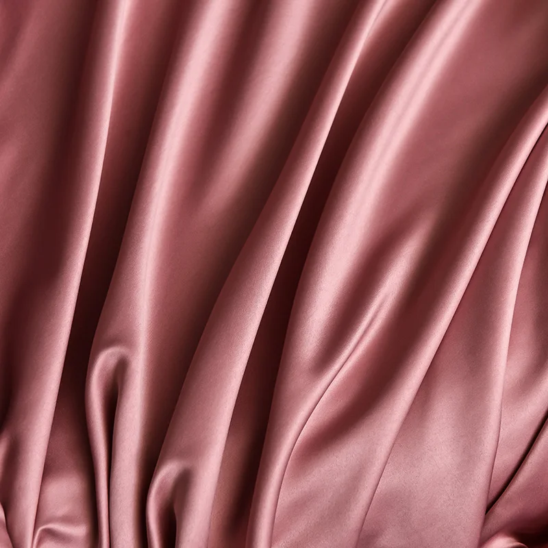 Luxury Satin Fitted Sheet Embroidered Solid Color Mattress Cover with Elastic Band Bed Sheet Bed Linen High-end Rayon Bedsheet 4
