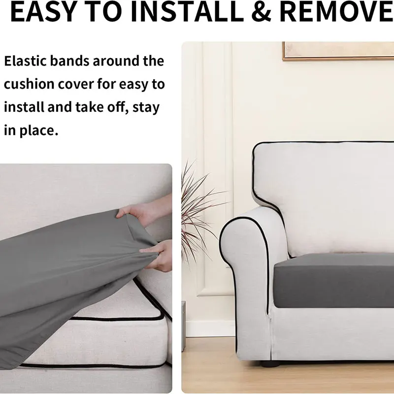 Waterproof Sofa Couch Cushion Covers Replacement Chair Cushion Covers Stretch Cushion Slipcovers Furniture Protector 3