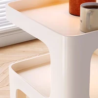 Table de Nuit Blanche Simple, Rangement Caché, Meuble de Chambre à Coucher, Style Nordique, Minimaliste, Esthétique 4