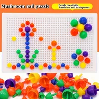 Mushroom Nails Plate Toys Puzzles Jigsaw Puzzle Creative Mosaic Pegboard Educational Toys Educational Building Block Diy Toys 2