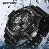 SANDA 3168  LED Digital 50M Waterproof Watch Men Multifunction Clock Relogio Masculino Men Military Watches White Sport Watch 2