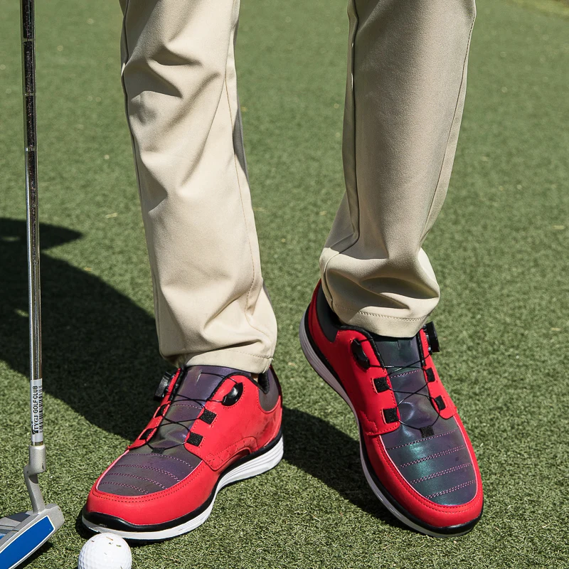 Hot Sale Professional Golf Shoes Men Outdoor Anti-Skid Quick Lacing Golf Spikes Sneakers Breathable Waterproof Luxury Shoes