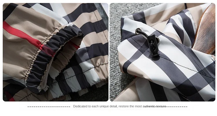 Plaid Striped Hooded Coat Fashion Casual Quality Fabric Breathable Comfortable Durable Standard Crisp Version Show Tall Thin 21 Plaid Striped Hooded Coat Fashion Casual Quality Fabric Breathable Comfortable Durable Standard Crisp Version Show Tall Thin