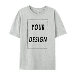 Custom 100% Cotton Personalized Graphic Tee - Short Sleeve Unisex T - Shirt with Your Logo, Photo, or Text - XXXL (GRAY)