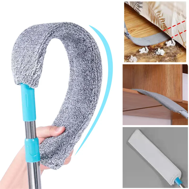 Long Handle Telescopic Dust Brush Gap Dust Cleaner Bedside Sofa Powder Duster Microfiber Cleaning Gadgets