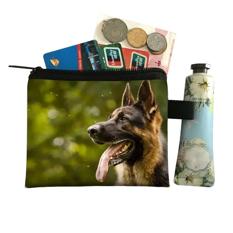 Cute Dog Beagle / Bichon Frise Print Coin Purse German Shepherd Boston Terrier Dog Wallets ID Credit Card Holder Money Coin Bag
