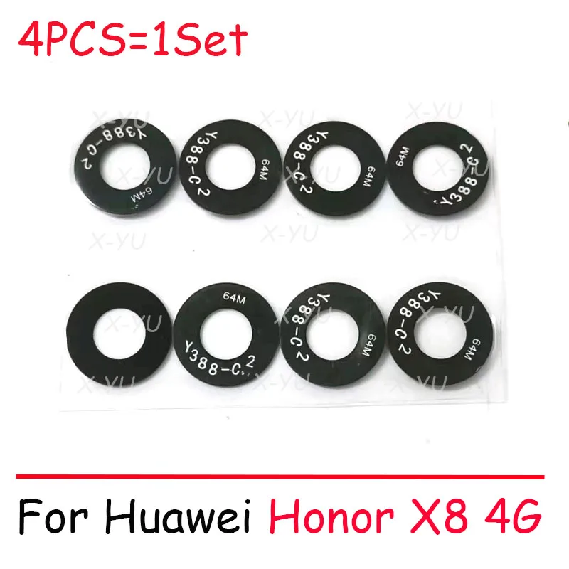 

10 комплектов для Honor X8 4G задняя камера стеклянная крышка объектива с клейкой наклейкой запасные части