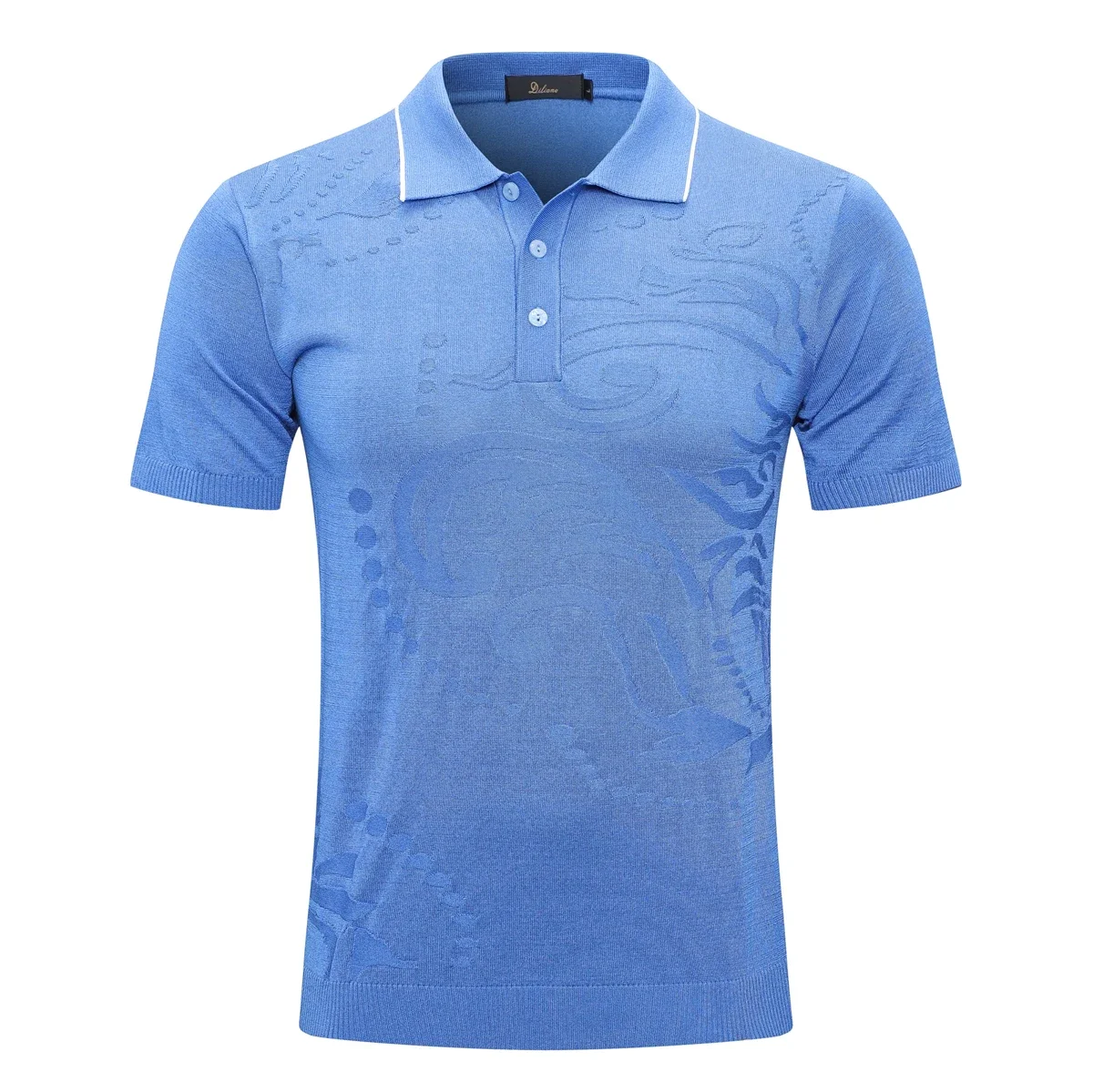 OECHSLI T-shirt Silk 2025 New Men's short Sleeve Breathable geometry pattern and Solid color Suitable for gentleman M-5XL 4