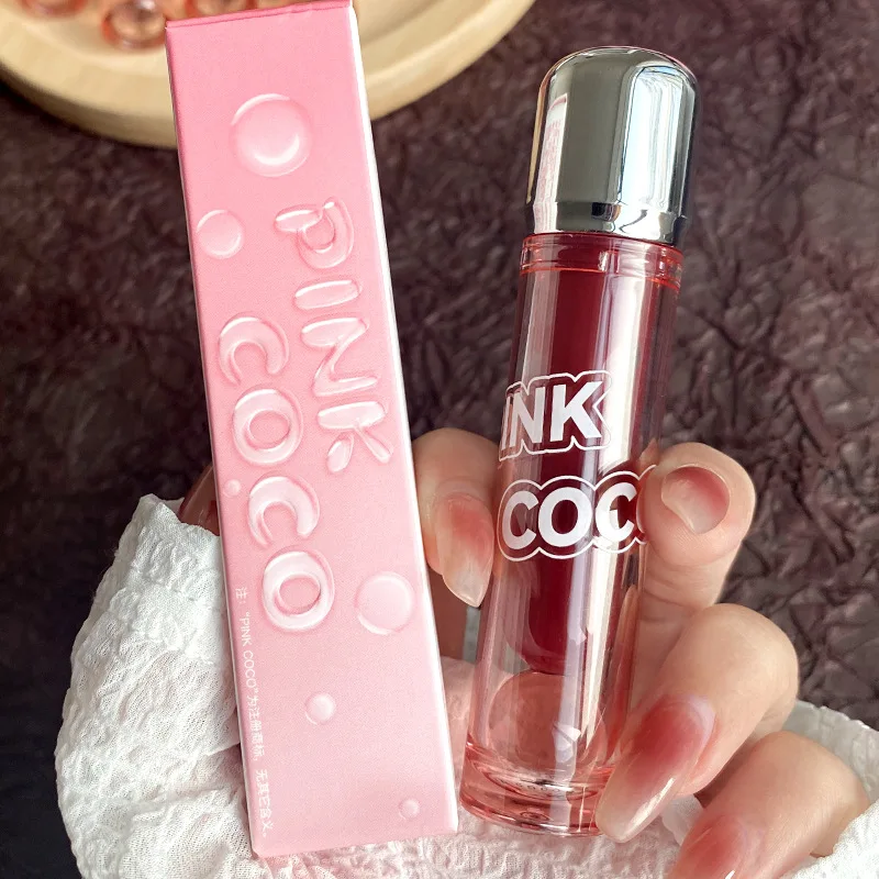 Sexy Red Lipgloss Mirror Glass Water Light Clear Lip Gloss Waterproof and Non Stick Liquid Lipstick Nude Lip Tint Korean Make Up lip gloss lip makeup lip tint