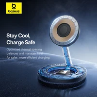 Baseus Qi2 15W Foldable Wireless Charger Stand Magnetic Adjustable Viewing Angle For iPhone 16 15 14 13 AirPods 2nd 3rd Gen Pro - Image 5