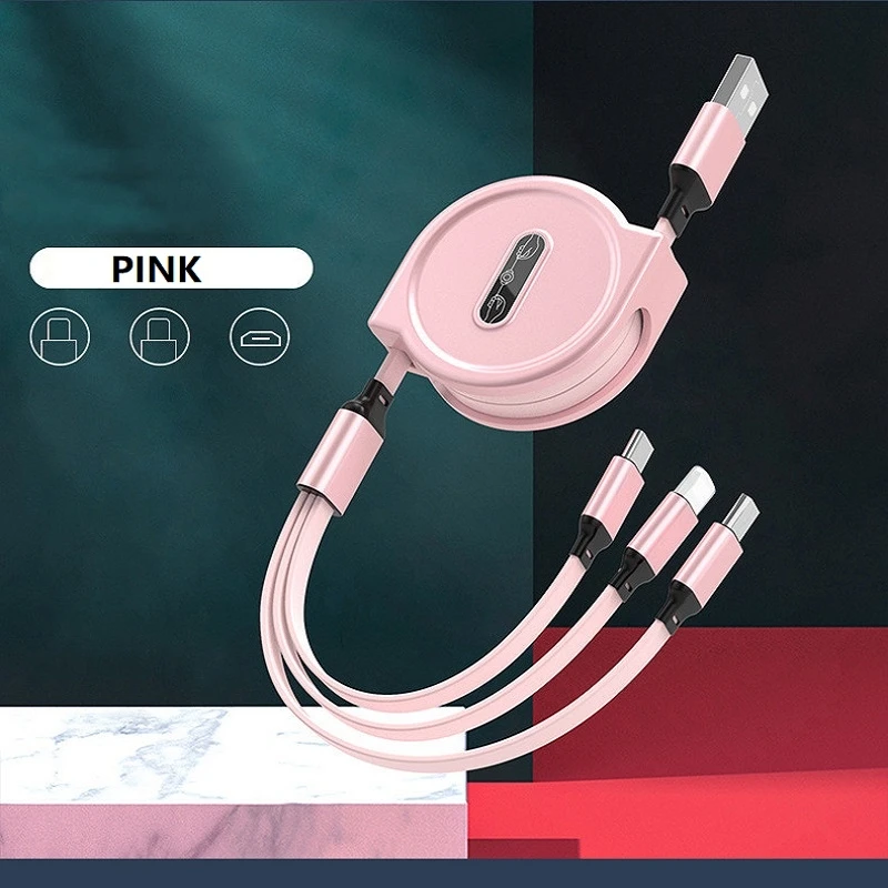 Universal Retractable 3-in-1 Fast Charging USB Cable
