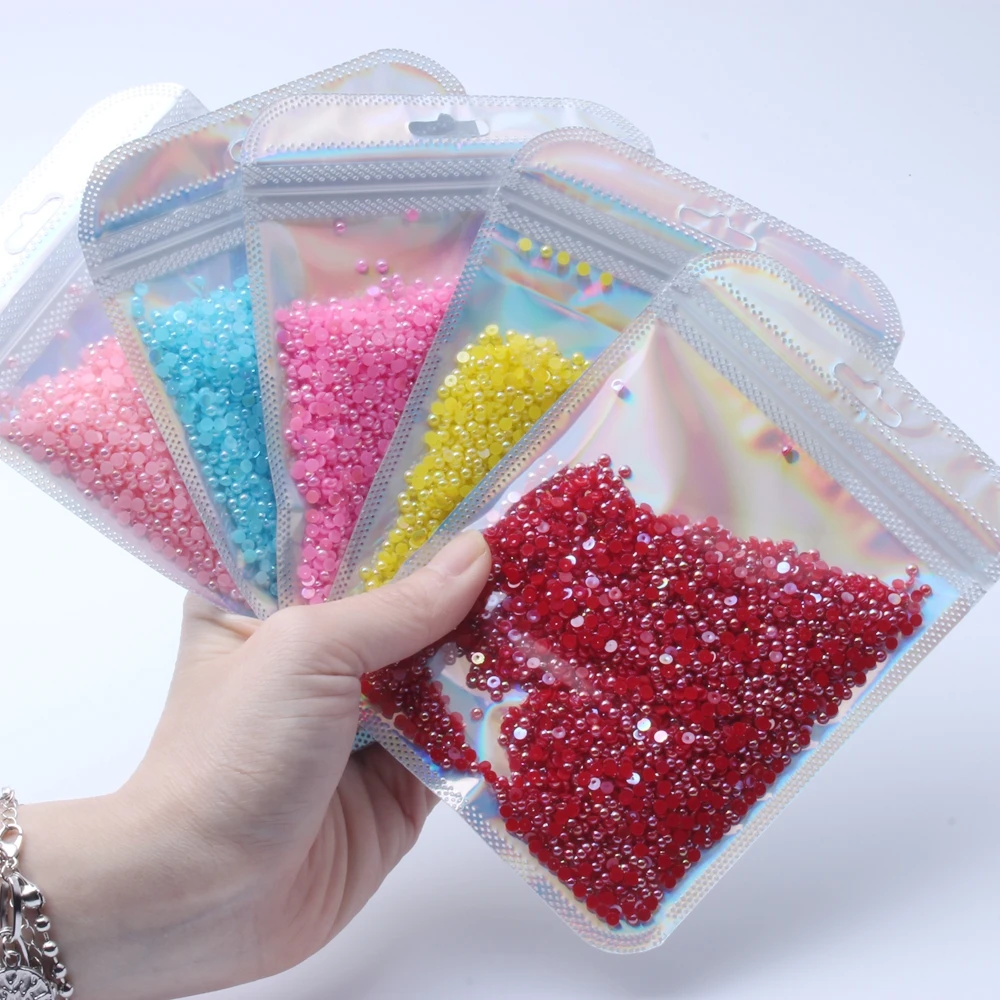 

5000 шт., полукруглые бусины с плоской спинкой, 3 мм