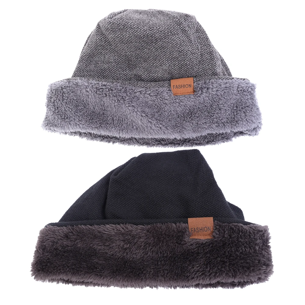 Mode Motorhaube Hut für Männer Frauen Winter Warm Gestrickte Einfarbig Baggy Skullies lässig Weiche Turban Hüte Hip Hop_voghion.com
