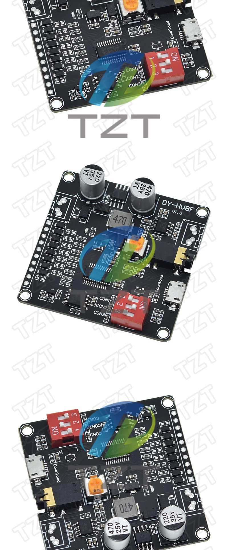 1/3PCS DY-HV8F 12V/24V netzteil10W/20W Stimme wiedergabe modul unterstützung Micro SD karte MP3 musik-player für Arduino – Detail 10