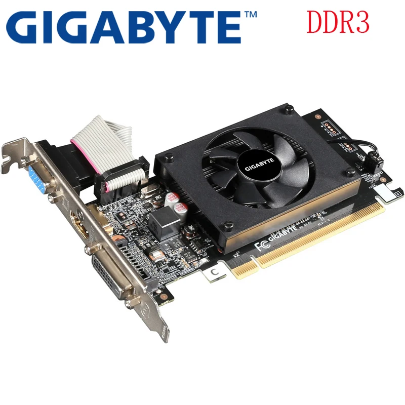 For GIGABYTE Graphics Card GT710 1GB 64Bit GDDR3/GDDR5 Video Cards for nVIDIA Cards Geforce Original GT 710 1G Used Hdmi Dvi video card for pc