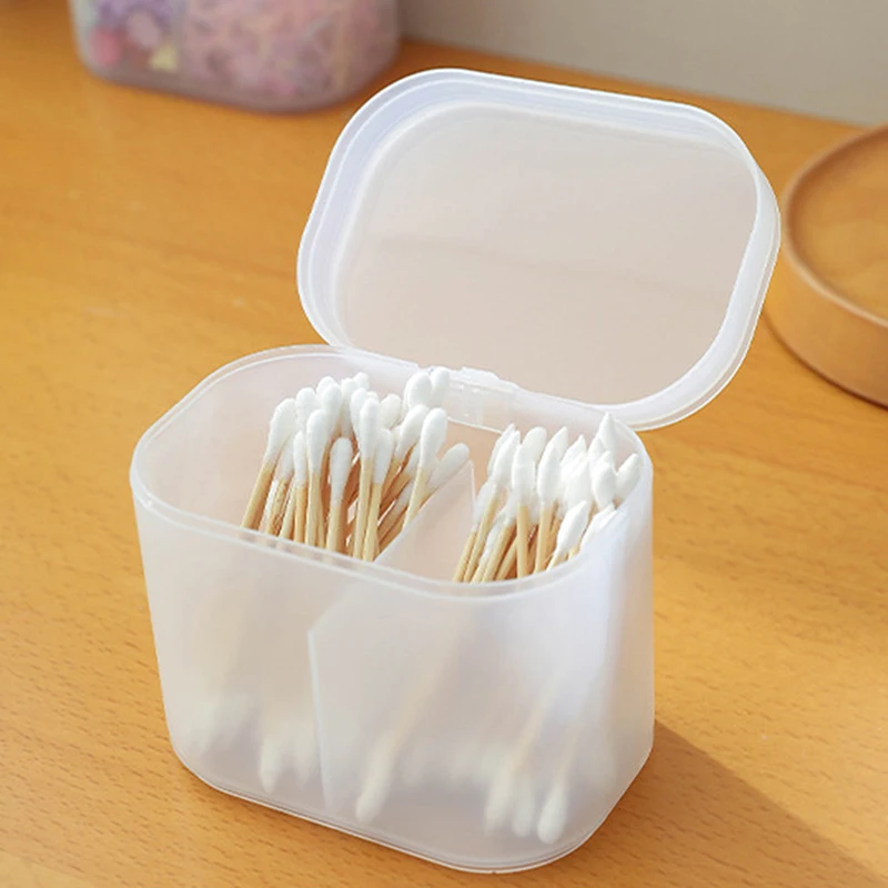 

Cotton Pads Swab Nail Wipes Makeup Brushes Organizer Storage Box Holder Container Case Independent Double-Compartment