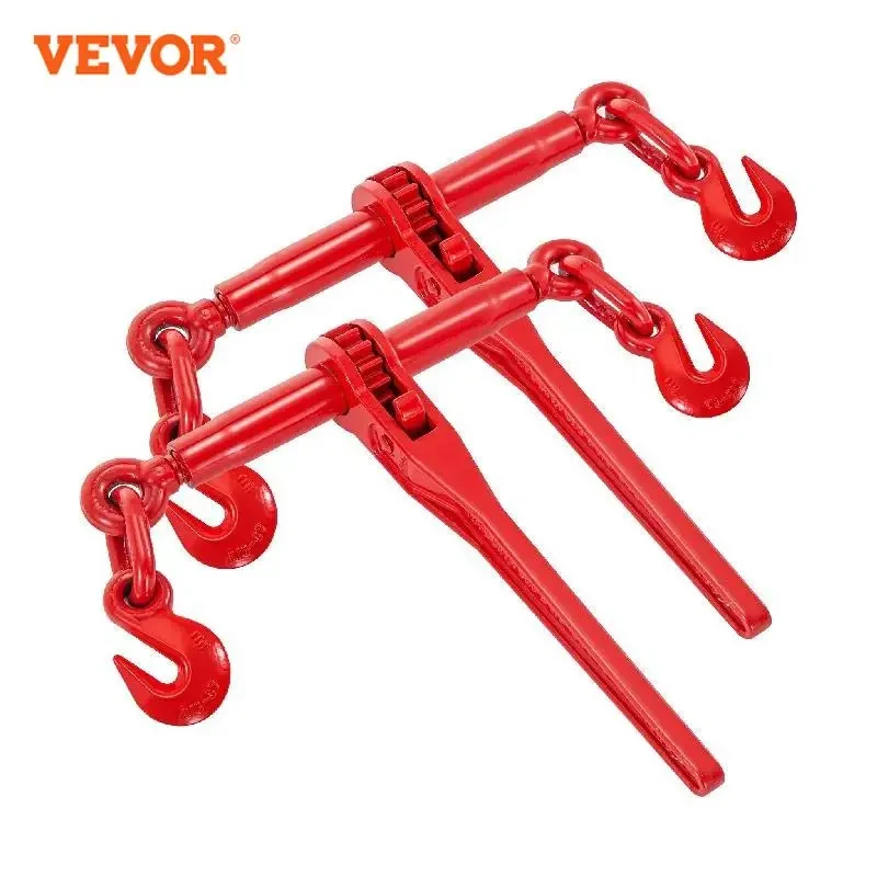 2 Pack Chain Binder Kit Ratchet Load Binder 3/8-1/2 Inch 13000LBS Loading Capacity Adjustable Length for Tie Down Haul chain binder kit