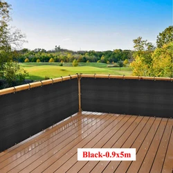 Heavy Duty Black Privacy Screen for Garden, Yard, Deck, and Balcony (Black 0.9Mx5M)