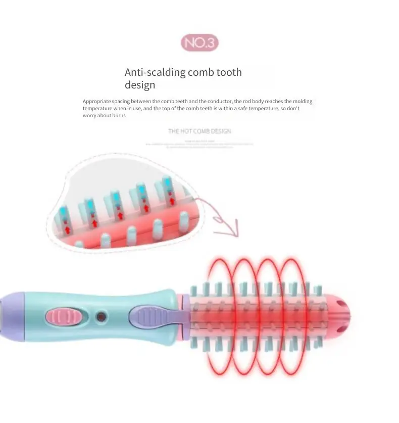 Description Picture 6 of item2 In 1 Mini Electric Hair Straightening Curling Iron Set 220V Scald Proof Ionic Hot Comb Hair Styler Travel Hair Styling Tools