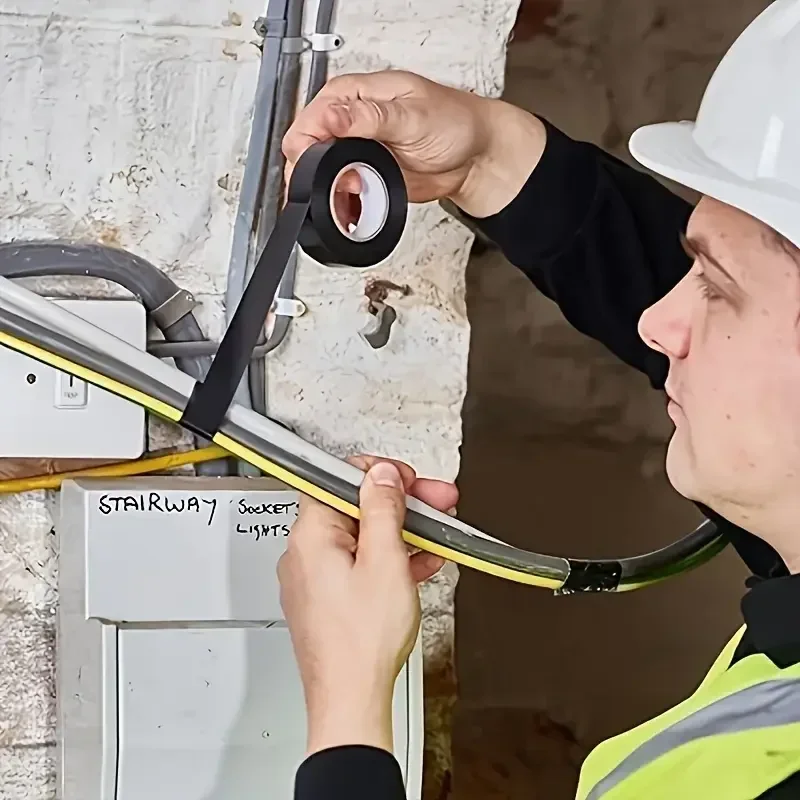 50m High-temperature Resistant Black Rubber Electrical Tape-durable and Soft Insulating Adhesive, Used for Industrial, Household