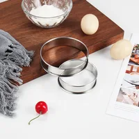 Moule à gâteau Mousse en acier inoxydable, résistant à la chaleur, rond perforé, anneau à tarte, biscuits, pâtisserie, coupe-cercle, outils de cuisson, 6 pièces 5