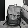 Fashion Student Schoolbag Computer Bag Men's Backpack PU Leather Backpacks Man High Capacity Travel Bag Softback Bookbag Male 1