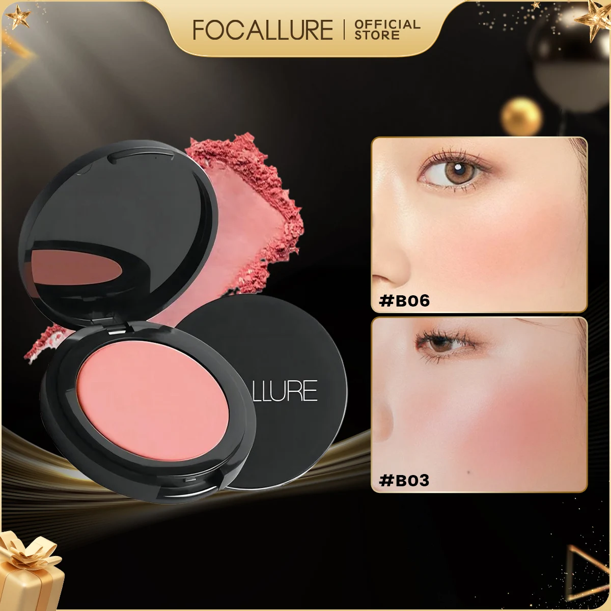 Powder Blusher Blush Powder Blush Plate Facial Blusher FOCALLURE 16 Colors Natural Matte Face Blusher Nourishing Facial Cheek Contour Peach Blush Palette Women Powder Makeup Cosmetics