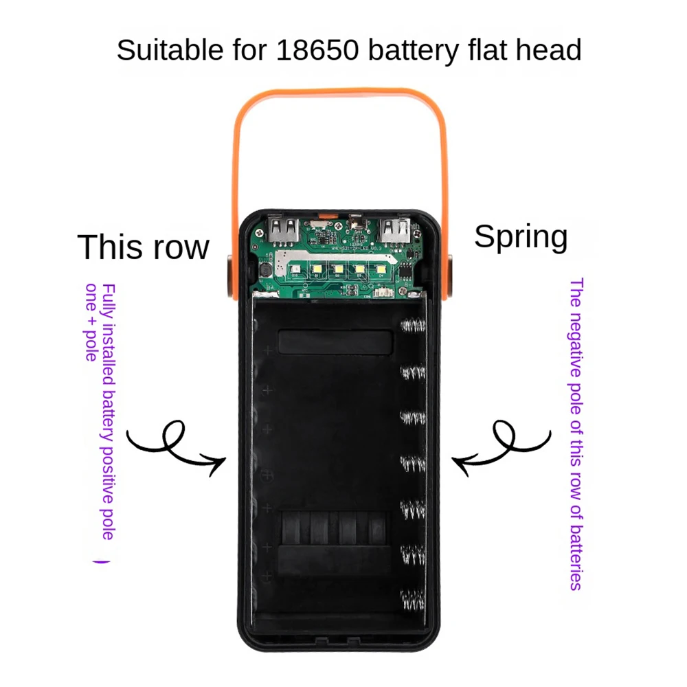 Power Bank Case Battery Power Bank Box 21x18650 10W 22.5W Power Bank Case Camping Light with Type C Charging Cable Fast charging Mobile Power Bank Case Solderless